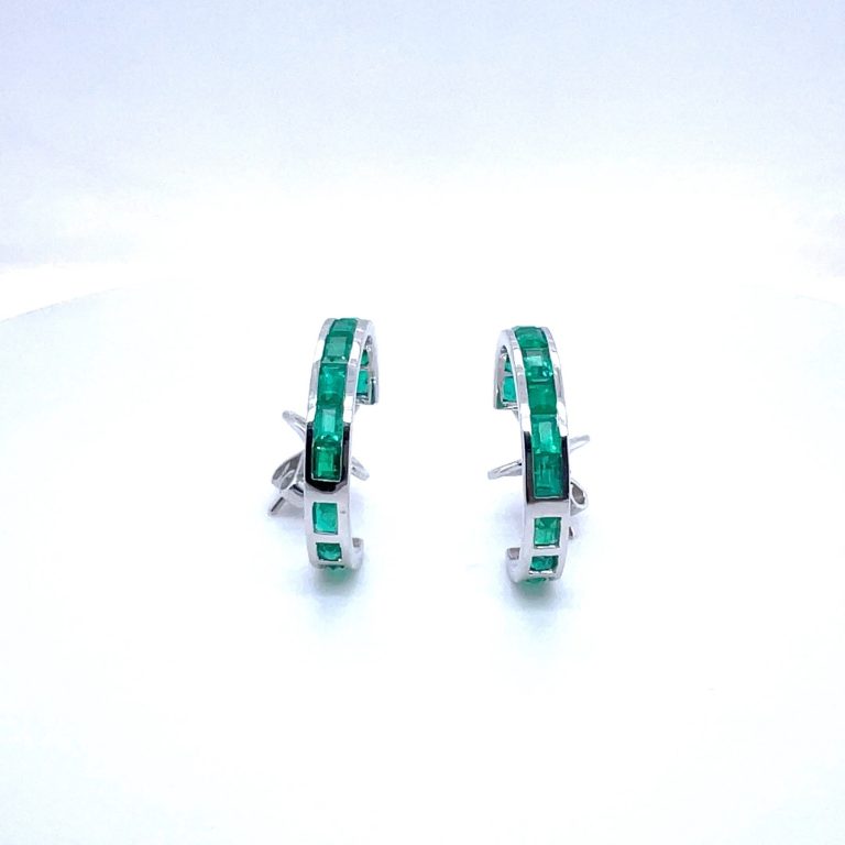 Emerald Earrings Hoop small