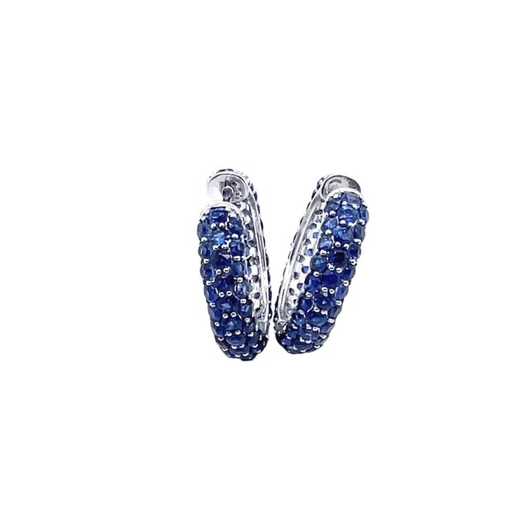 Sapphire Hoop Earrings Small