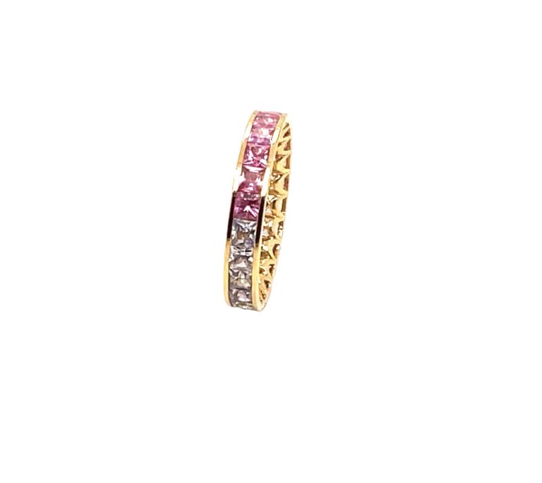 Color Sapphire Ring Blue & Pink