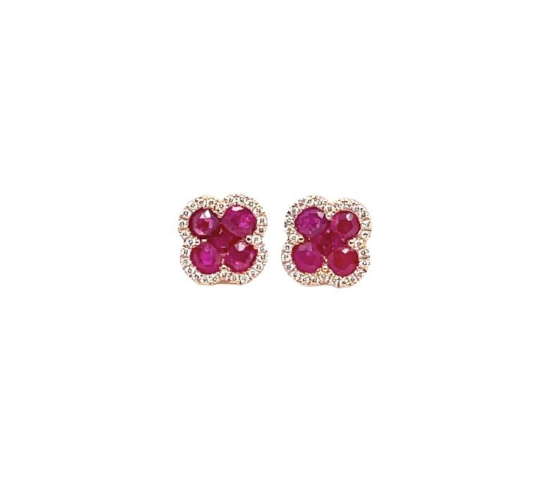 Ruby Earring (Flower Design)