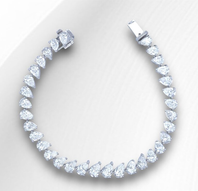 Diamond Tennis Bracelet (Pear Shape)