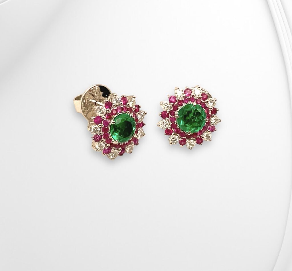 Emerald & Ruby Earrings