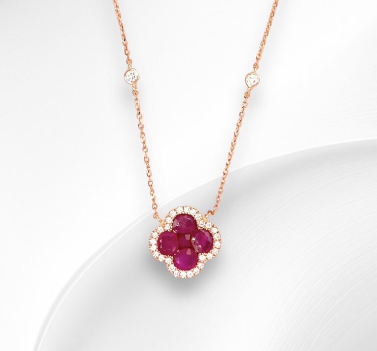 Ruby Necklace (Flower Design)