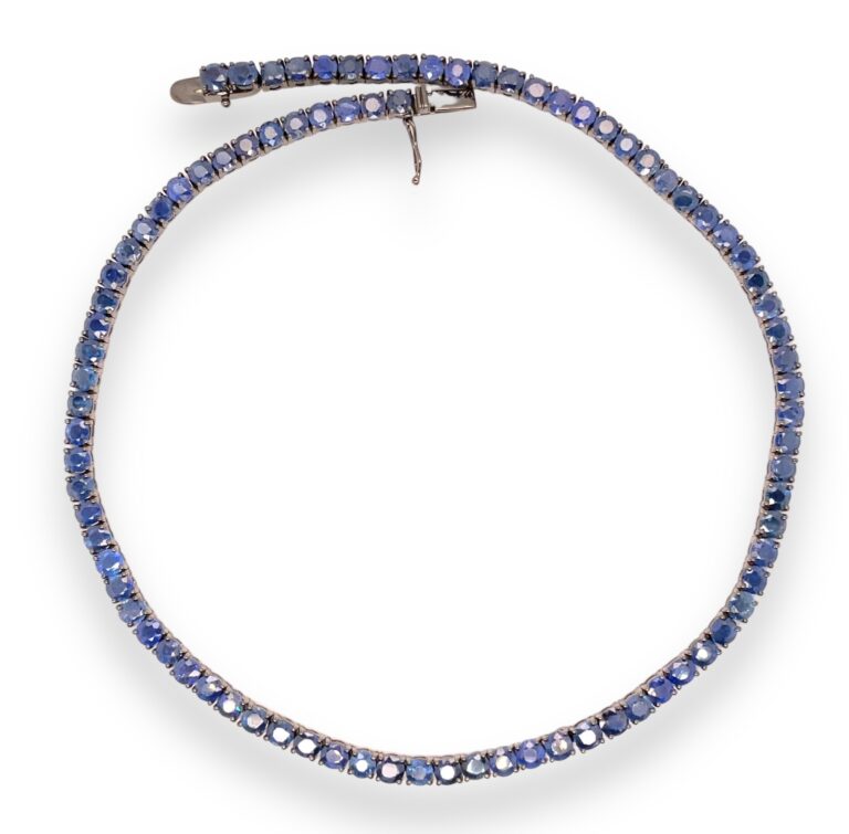 Sapphire Necklace Black Rhodium