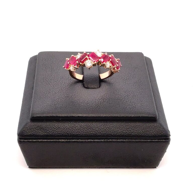 Ruby & Diamond Half Eternity Ring