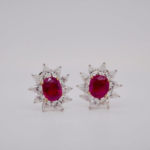 Ruby and Diamond Earing